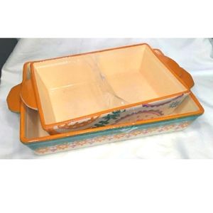 Spice by Tia Mowry 2 Pc. Bakeware  Set Honey Gold Rectangle Stoneware
